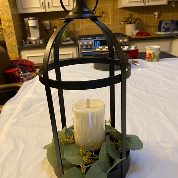 Candle cage with Matchless Candle with remote control and greenery new in box - Picture 3 of 6